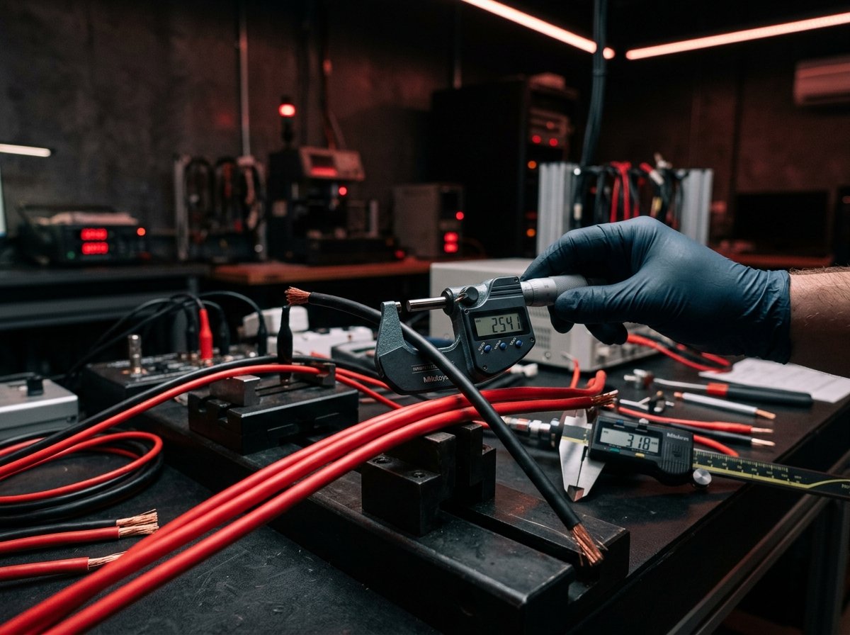 NARAYAN CABLES quality testing of PVC electrical cables with precision instruments