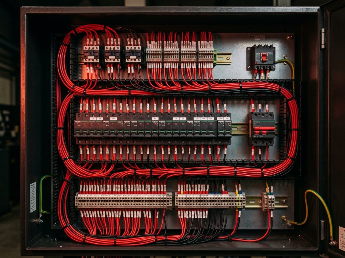 Organized electrical control panel wiring with NARAYAN CABLES cables